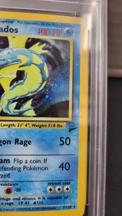 2000 GYARADOS SWIRL HOLO FOIL BASE SET II 2 POKEMON TCG PSA 9 MINT #7/130 - Image 4