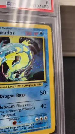 2000 GYARADOS SWIRL HOLO FOIL BASE SET II 2 POKEMON TCG PSA 9 MINT #7/130 - Image 5