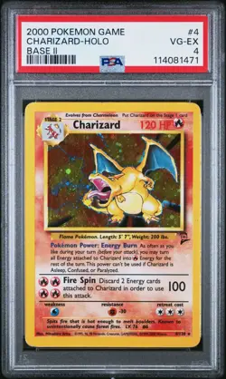 2000 POKEMON GAME BASE II #4 CHARIZARD-HOLO PSA 4 - Image 1
