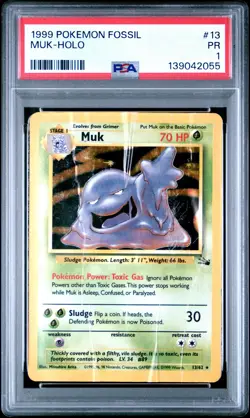 Muk Holo PSA 1 1999 Pokemon Fossil #13 - Image 1