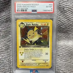 2000 Pokemon Dark Raichu Holo 1st Edition PSA 6 - Image 1