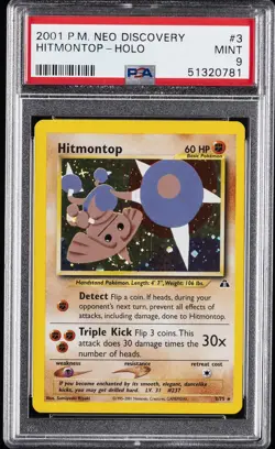 2001 POKEMON NEO DISCOVERY #3 HITMONTOP-HOLO PSA 9 - Image 1