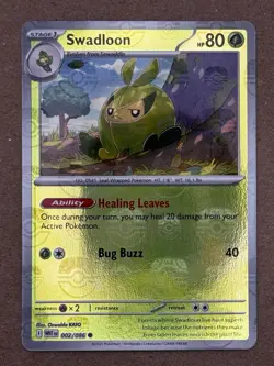 Swadloon 002/086 Pokemon TCG Master Ball Holo English White Flare - Image 1