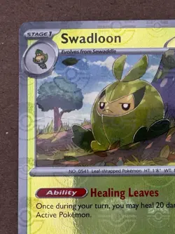 Swadloon 002/086 Pokemon TCG Master Ball Holo English White Flare - Image 3