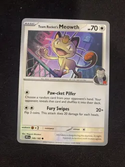 Team Rocket's Meowth 149/182 Pokemon SV10: Destined Rivals Non Holo - Image 1