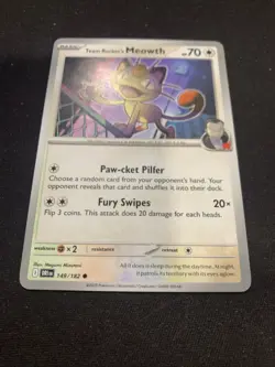 Team Rocket's Meowth 149/182 Pokemon SV10: Destined Rivals Non Holo - Image 2