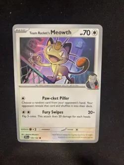 Team Rocket's Meowth 149/182 Pokemon SV10: Destined Rivals Non Holo - Image 3