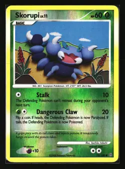 Pokemon SKORUPI 73/100 Reverse Holo (2008 Stormfront) LP/Light Play - Image 1