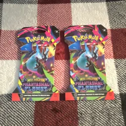 2 Pokemon Phantasmal Flames Booster Packs Charizard 2x English 2024 Sealed - Image 1
