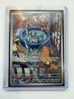 Pokemon TCG Squirtle Stellar Crown Illustration Card 148/142 - Image 1