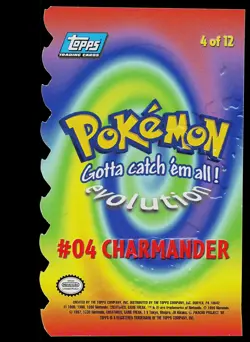 Pokemon Card - Charmander Topps Pokemon 4 of 12 Embossed Die Cut - Image 2