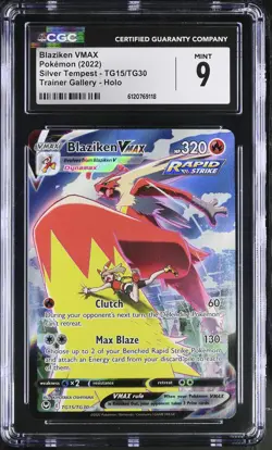 CGC 9 Blaziken VMAX TG15/TG30 Holo Silver Tempest Pokemon Card - Image 1