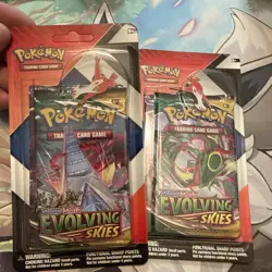 (2) Pokemon Evolving Skies & Chilling Reign 2 pack Blister with Pin NEW & SEALED - Image 1