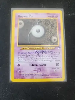 Unown P 58/105 Neo Destiny Vintage 2002 Pokemon Card - Image 3