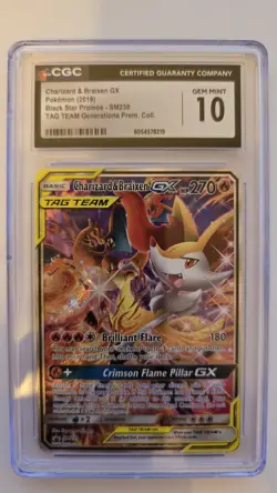 2019 POKEMON #SM230 CHARIZARD BRAIXEN GX TAG TEAM CGC GEM MINT 10 - Image 2