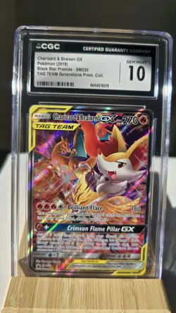 2019 POKEMON #SM230 CHARIZARD BRAIXEN GX TAG TEAM CGC GEM MINT 10 - Image 5