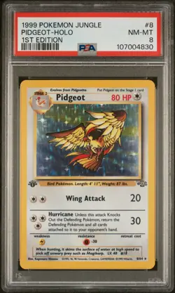 1999 POKEMON JUNGLE 1ST ED #8 PIDGEOT-HOLO PSA 8 - Image 1