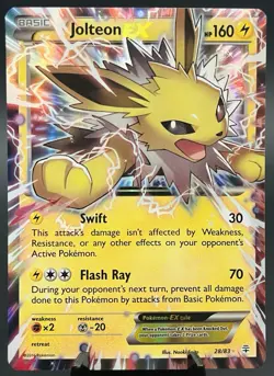 Jolteon EX 28/83 Holo Ultra Rare Pokemon TCG XY Generations Card LP/NM - Image 1
