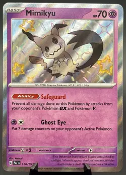 Mimikyu 160/091 Shiny Holo Rare Paldean Fates Pokemon Card NM ae - Image 1
