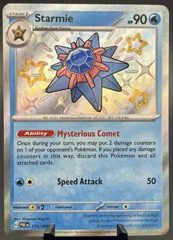 Starmie 119/091 Paldean Fates Shiny Holo Rare Pokemon TCG NM ae - Image 1