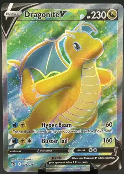 Dragonite V 076/078 Full Art Pokemon GO Set Ultra Rare Holo NM Pokemon TCG - Image 1