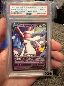 Pokemon TCG 2021 DARK SYLVEON V Celebrations SWSH134 PSA 10 GEM MINT - Image 1