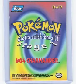 Topps Pokemon The First Movie Holo E4 Charmander Blue Logo HOLO (NM/LP) - Image 2