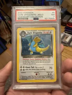 2002 POKEMON LEGENDARY COLLECTION #5 DARK DRAGONITE-HOLO PSA 7 - Image 1