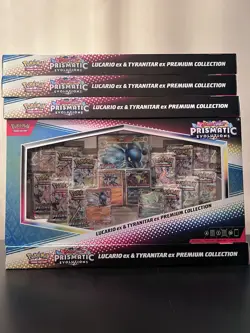 Pokemon TCG: Prismatic Evolutions - Lucario & Tyranitar Premium Collection Box - Image 1