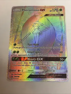 Pheromosa GX (Secret Rare) 158/156 Sm-Ultra Prism Holo Sun moon Pokemon NM - Image 1