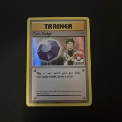 2016 Pokemon League Gym Badge Brock Holo XY203 Black Star Promo - Image 1