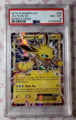 PSA 8 Graded Jolteon EX Generations 2016 Pokemon XY #28 - Image 1