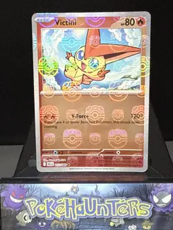 Pokemon Card Victini 012/086 Black Bolt Master Ball Reverse Holo Rare NM - Image 1