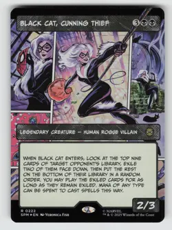 Black Cat, Cunning Thief (Borderless)*Foil* SPM 222 NM - Image 1