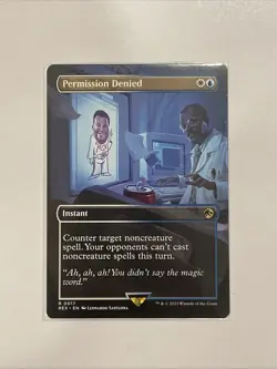 MTG Permission Denied Borderless Jurassic Park Edition, Near Mint - Image 1
