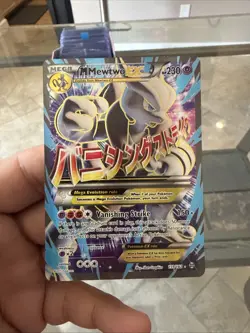 Pokemon M Mega Mewtwo EX Ultra Rare Holo TCG Card 159/162 XY Breakthrough NM - Image 1