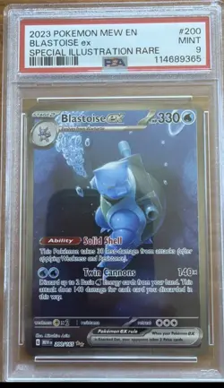 2023 Pokemon Mew en #200 Blastoise EX Special Illustration Rare PSA 9 - Image 1