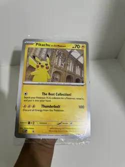 Pikachu At The Museum, Pokemon X Natural History Museum Jumbo Promo Pokemon Card - Image 1