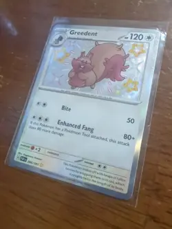 Greedent - 206/091 Paldean Fates Shiny Rare Pokemon - NM/MINT - Image 1