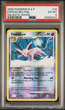 Pokemon Espeon Reverse Holo - Majestic Dawn - 18/100 - PSA 6 - Image 1