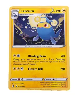 New: 2021 Pokemon TCG Lanturn 053 Swsh07: Evolving Skies Regular Uncommon - Image 1