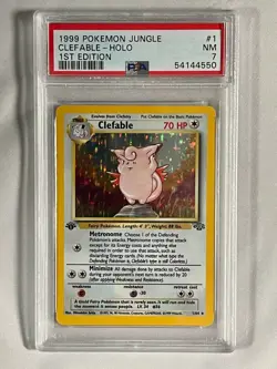 1999 Pokemon Jungle - Clefable Holo 1st Edition #1 - PSA NM (NEAR MINT) 7!!!! - Image 1