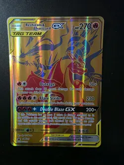 Pokemon TCG ~ Reshiram & Charizard GX Tag Team Black Star Promo JUMBO SM247 NIM - Image 1