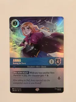Disney Lorcana Anna - Braving the Storm (Epic) 218/204 Fabled Holo - Image 1