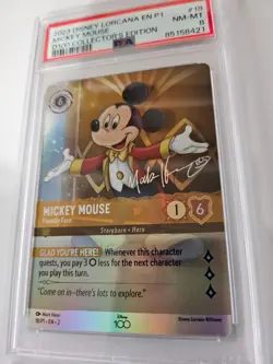 Disney LORCANA Mickey Mouse Friendly Face D100 Collector's Edition PSA 8 - Image 1