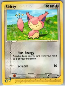 Skitty 70/109 Non Holo Ruby and Sapphire - Pokemon Card - NM - Image 1