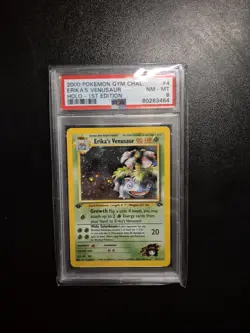 Erika's Venusaur 1st Edition PSA 8 Pokemon Card Gym Challenge Rare Holo 4/132 - Image 1
