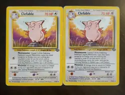 Pokemon Clefable 17/64 Jungle Unlimited Regular Rare 2 Card Lot - Image 1