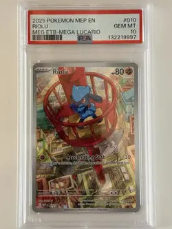 Pokemon TCG Riolu 010 Mega Evolution ETB Promo Card PSA 10 - Image 1