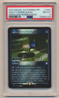 PSA 8 MTG Magic the Gathering SERIALIZED Fallout Agility Bobblehead #159 NM/MINT - Image 1